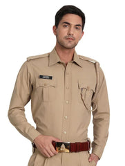 Uniform Khaki Full Sleeves Shirt for Men