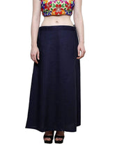 Women’s Cotton Petticoat |Skirt| Soft Breathable Underskirt for Saree & Dress - Navy Blue