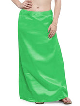 Women’s Satin Petticoat Slip Skirt –Smooth Silky Underskirt for Dresses & Sarees - Green