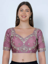 Choli Cut Mauve Cotton Silk Blouse