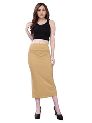 Trendzmy Women's Baige Lycra Full Elastic Saree Shapewear Petticoat Free Size Default Title