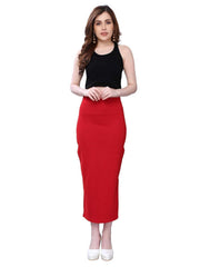 Trendzmy Women's Red Lycra Full Elastic Saree Shapewear Petticoat Free Size Default Title