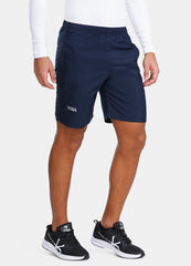 Men's Basic MYCRA Training Shorts with Zip Pockets-Navy