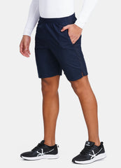 Men's Basic MYCRA Training Shorts with Zip Pockets-Navy