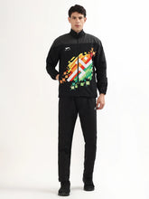 Shiv Naresh Men's Khelo India Polyester Tracksuit (Black & Dark Green Accent) Black D.Grey Green 100% Polyester