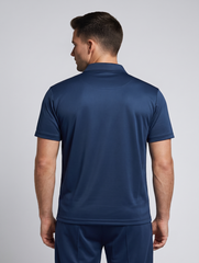 TYKA Prima Men Navy Sports Polo T-Shirt H/S- Quick Dry Activewear with Contrast Piping