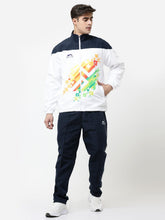 Shiv Naresh Men's Khelo India Polyester Tracksuit (White & Navy Multicolor) Navy White Green Yellow 100% Polyester