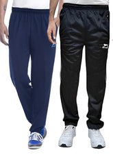 SHIV-NARESH Solid Men Blue, Black Track Pants Pack of 2