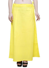 Women’s Cotton Petticoat |Skirt| Soft Breathable Underskirt for Saree & Dress - Leman Yellow