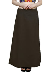 Women’s Cotton Petticoat |Skirt| Soft Breathable Underskirt for Saree & Dress - Dark Coffee