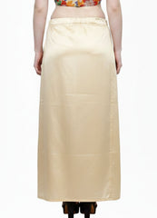 Women’s Satin Petticoat Slip Skirt –Smooth Silky Underskirt for Dresses & Sarees - gold