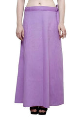 Women’s Cotton Petticoat |Skirt| Soft Breathable Underskirt for Saree & Dress - Light Purple