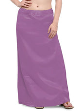 Women’s Satin Petticoat Slip Skirt –Smooth Silky Underskirt for Dresses & Sarees - Purple
