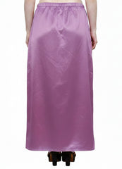 Women’s Satin Petticoat Slip Skirt –Smooth Silky Underskirt for Dresses & Sarees - Purple