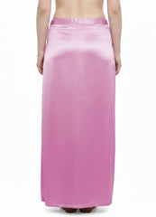 Women’s Satin Petticoat Slip Skirt –Smooth Silky Underskirt for Dresses & Sarees - Pink