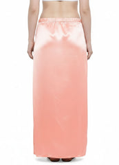 Women’s Satin Petticoat Slip Skirt –Smooth Silky Underskirt for Dresses & Sarees - Peach