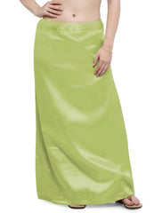 Women’s Satin Petticoat Slip Skirt –Smooth Silky Underskirt for Dresses & Sarees - Light Mehadi
