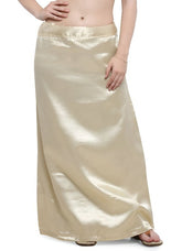 Women’s Satin Petticoat Slip Skirt –Smooth Silky Underskirt for Dresses & Sarees - Khaki