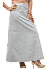 Women’s Satin Petticoat Slip Skirt –Smooth Silky Underskirt for Dresses & Sarees - Grey