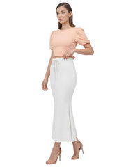 Apparels Saree Shapewear White Color for Women's | Lycra Stretchable| Fish Cut for Everyday Comfort Wear