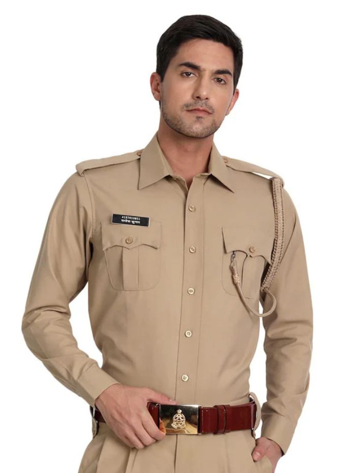 Uniform Khaki Full Sleeves Shirt for Men