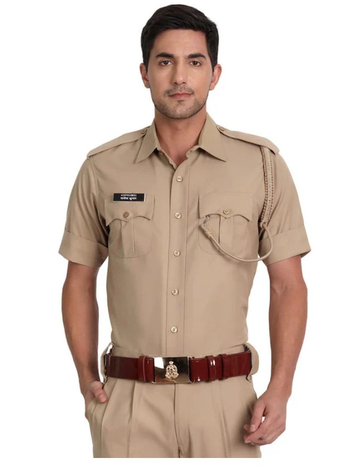 Uniform Khaki Half Sleeves Shirt for Men