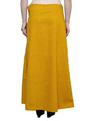 Women’s Cotton Petticoat |Skirt| Soft Breathable Underskirt for Saree & Dress -Yellow Gold