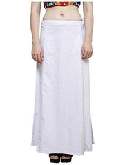 Women’s Cotton Petticoat |Skirt| Soft Breathable Underskirt for Saree & Dress - White