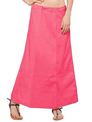 Women’s Cotton Petticoat |Skirt| Soft Breathable Underskirt for Saree & Dress - Bright Pink