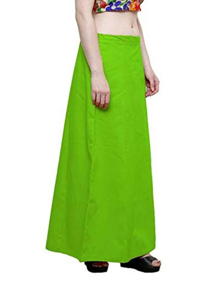 Women’s Cotton Petticoat |Skirt| Soft Breathable Underskirt for Saree & Dress - Perrot Green