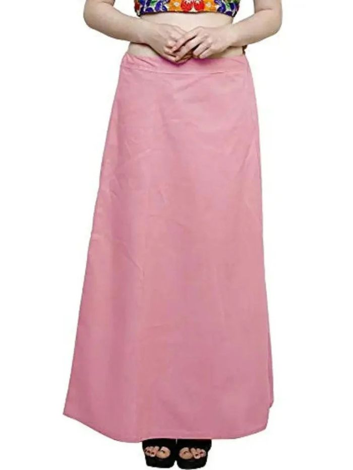 Women’s Cotton Petticoat |Skirt| Soft Breathable Underskirt for Saree & Dress - Pink