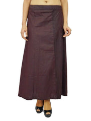 Women’s Cotton Petticoat |Skirt| Soft Breathable Underskirt for Saree & Dress - Coffee