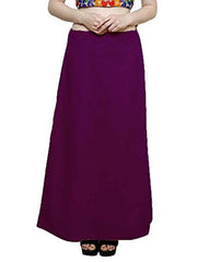 Women’s Cotton Petticoat |Skirt| Soft Breathable Underskirt for Saree & Dress - Drak Purple