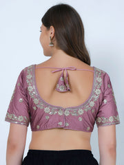 Choli Cut Mauve Cotton Silk Blouse