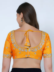 Choli Cut Mustard Cotton Silk Blouse