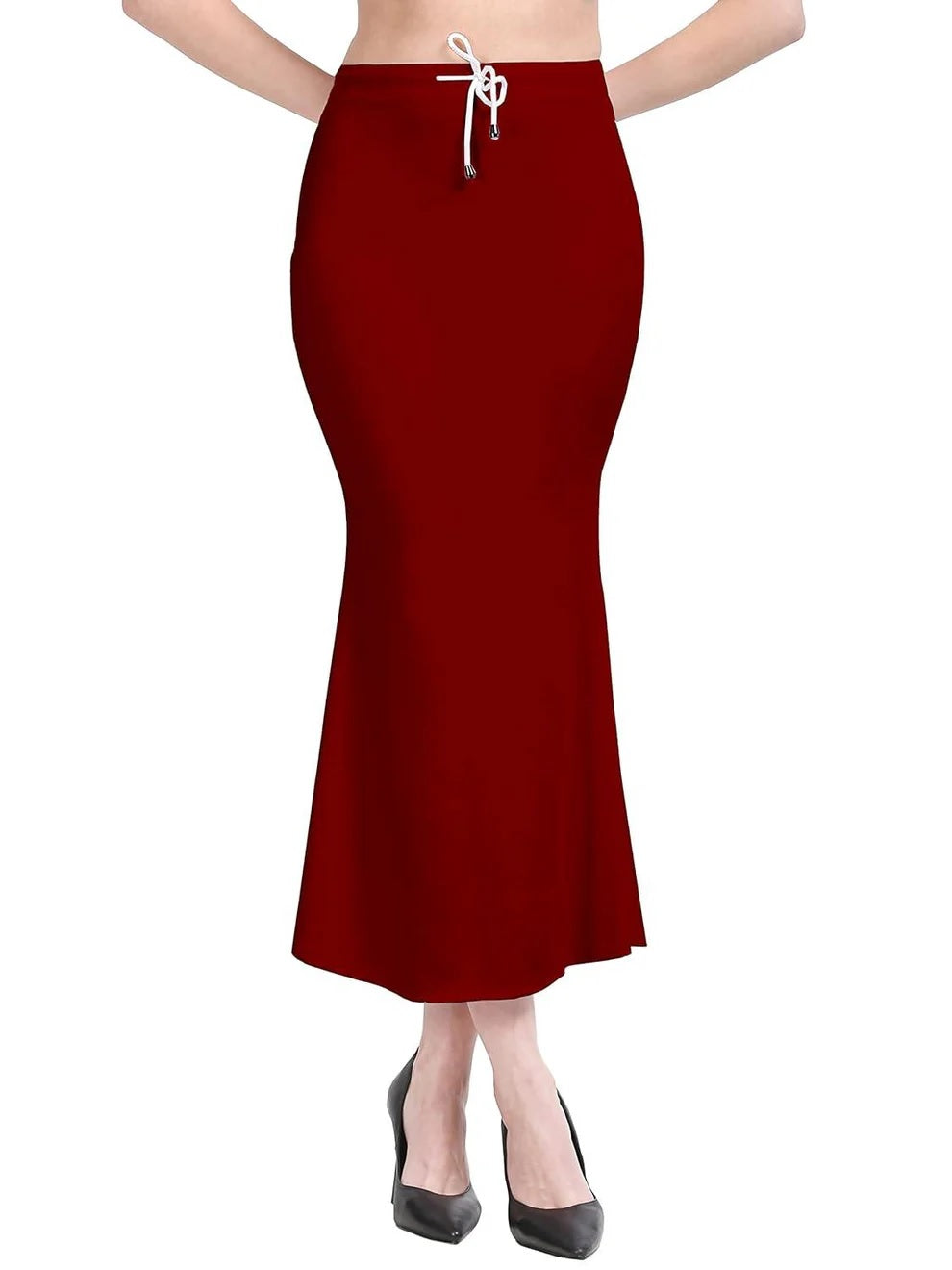 Apparels Saree Shapewear Maroon Color for Women's | Lycra Stretchable Under Skirts Petticoat | Fish Cut for Everyday Comfort Wear