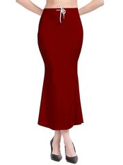 Apparels Saree Shapewear Maroon Color for Women's | Lycra Stretchable Under Skirts Petticoat | Fish Cut for Everyday Comfort Wear