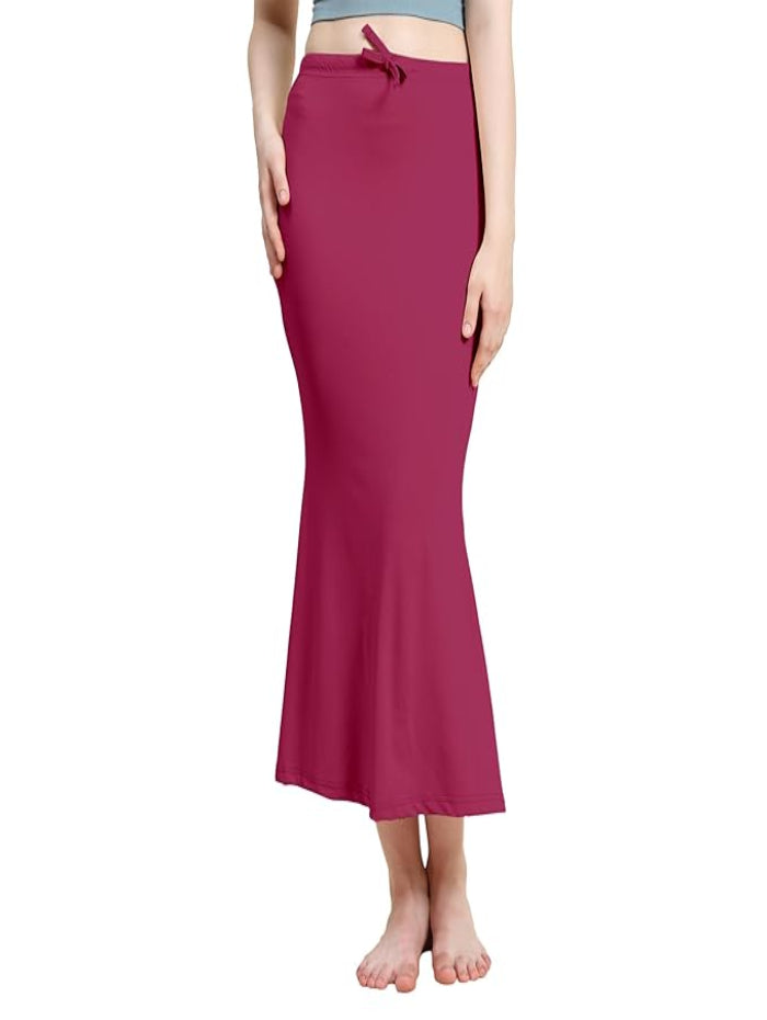 Apparels Saree Shapewear Cherry Color for Womens | Lycra Strechable Under Skirts Petticoat | Fish Cut for Everyday Comfort Wear