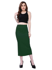 Trendzmy Women's Bottel Green Lycra Full Elastic Saree Shapewear Petticoat Free Size Default Title