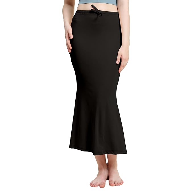 Apparels Saree Shapewear Black Color for Womens | Lycra Strechable Under Skirts Petticoat | Fish Cut for Everyday Comfort Wear