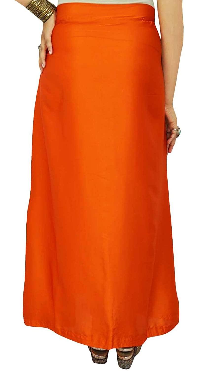 Trendzmy Woman's Satin Orange Petticoat