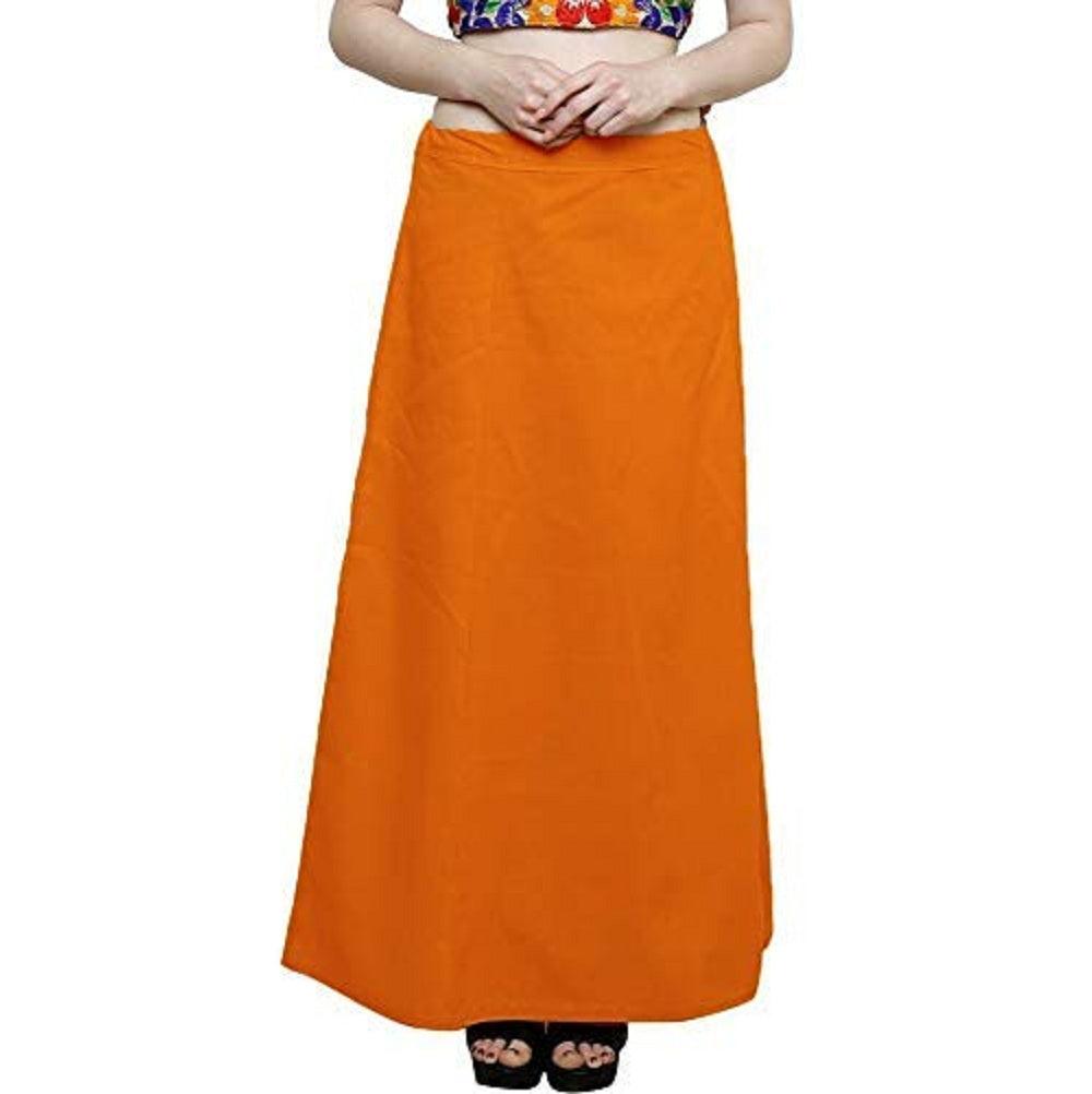 Singhania Clothing woman's Elegant Look Ethnic Wear Cotton Petticoat Orange Pack of 1 Default Title