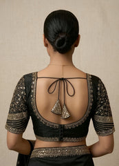 Luxury Embroidered Blouse | Indian Designer Choli with Mesh Panel | Wedding, Festival & Party Wear