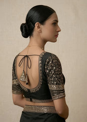 Luxury Embroidered Blouse | Indian Designer Choli with Mesh Panel | Wedding, Festival & Party Wear