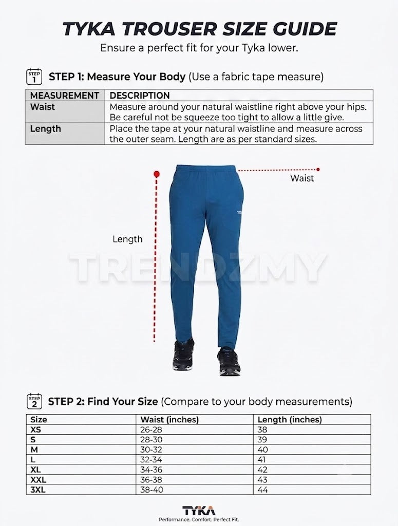 TYKA Ultimate Men's Smart Slim Fit 4-Way Stretch Lycra Track Pants (Lower)-Teal