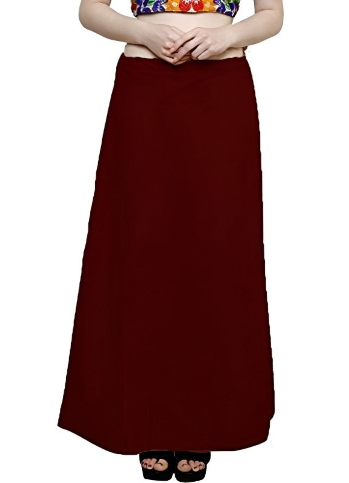 Women’s Cotton Petticoat |Skirt| Soft Breathable Underskirt for Saree & Dress - Maroon