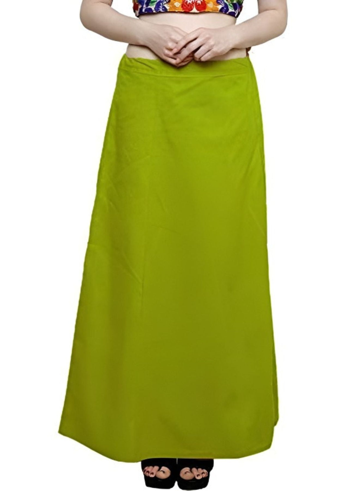Women’s Cotton Petticoat |Skirt| Soft Breathable Underskirt for Saree & Dress -Light  Mehadi