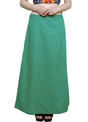 Women’s Cotton Petticoat |Skirt| Soft Breathable Underskirt for Saree & Dress - Light Green