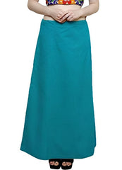 Women’s Cotton Petticoat |Skirt| Soft Breathable Underskirt for Saree & Dress - Sky Blue