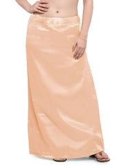 Women’s Satin Petticoat Slip Skirt –Smooth Silky Underskirt for Dresses & Sarees - Cream